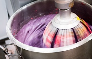 Purple-coloured mix in a Mixer