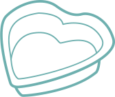 Heart-shaped baking tray