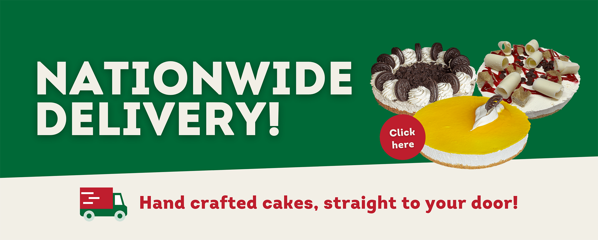 Nationwide Delivery! Hand crafted cakes straight to your door!