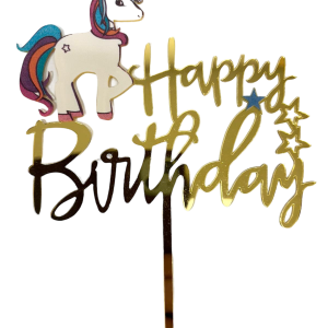 Unicorn - Happy Birthday Cake Topper